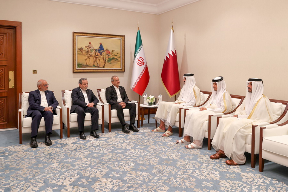 دیدار امیر قطر با رئیس جمهور