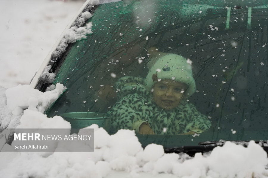 بارش برف در سپیدان