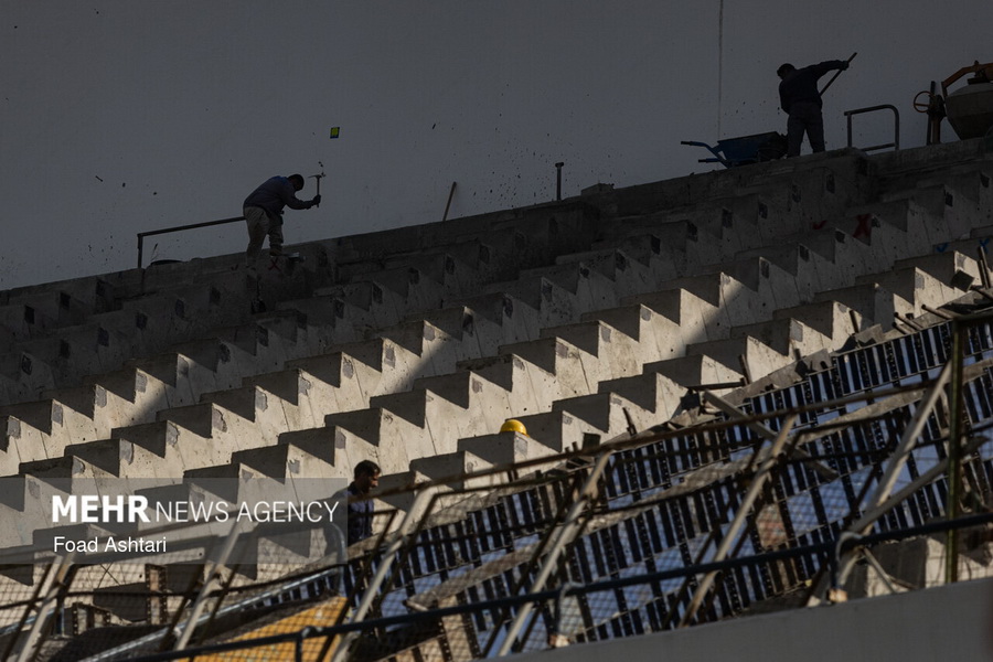 روند بازسازی و تعمیرات ورزشگاه آزادی